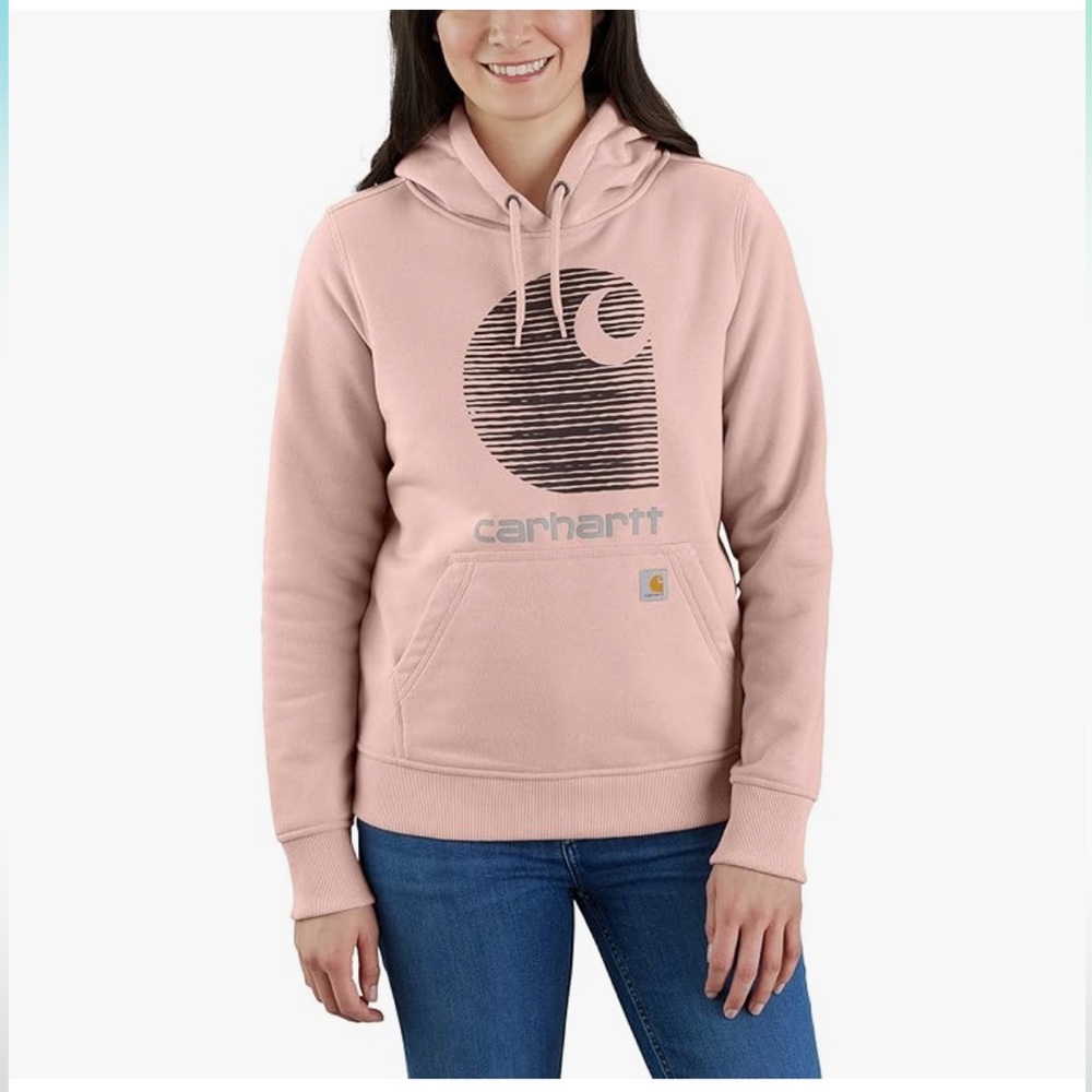 Carhartt Women's Rain Defender Relaxed Fit Midweight Sweatshirt size Large - Picture 2 of 6